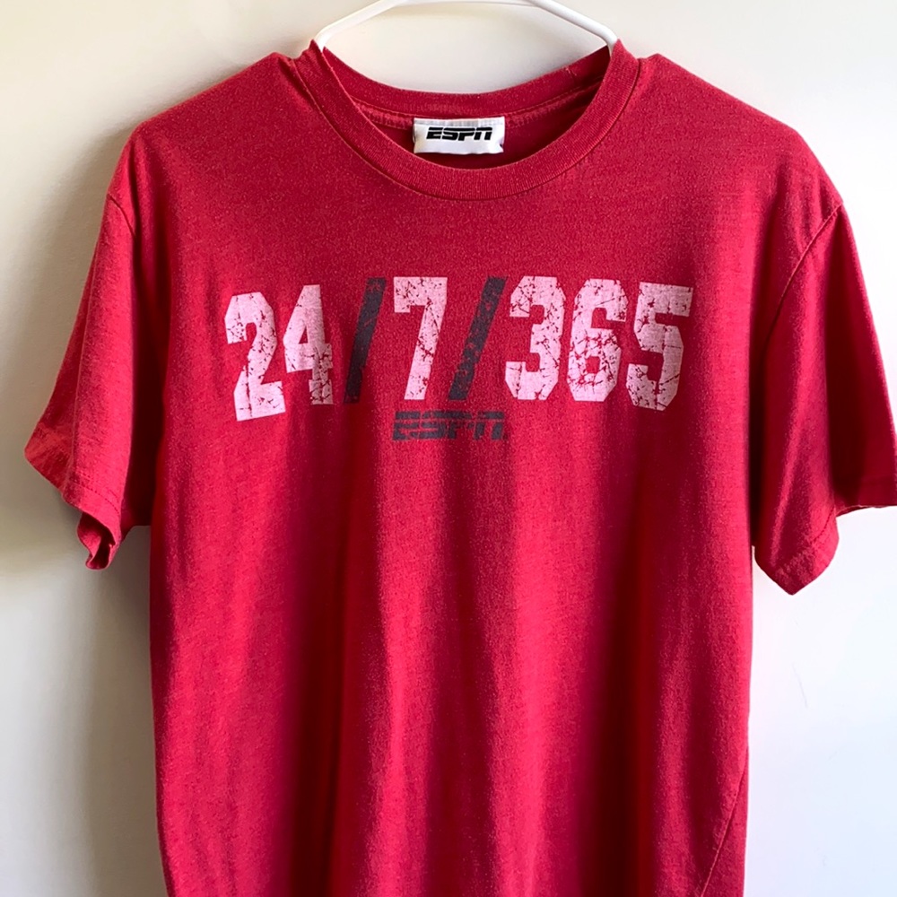 Nike ESPN Men’s T Shirt Medium 24/7/365 ESPN Logo Short Sleeve Crew Neck Tee